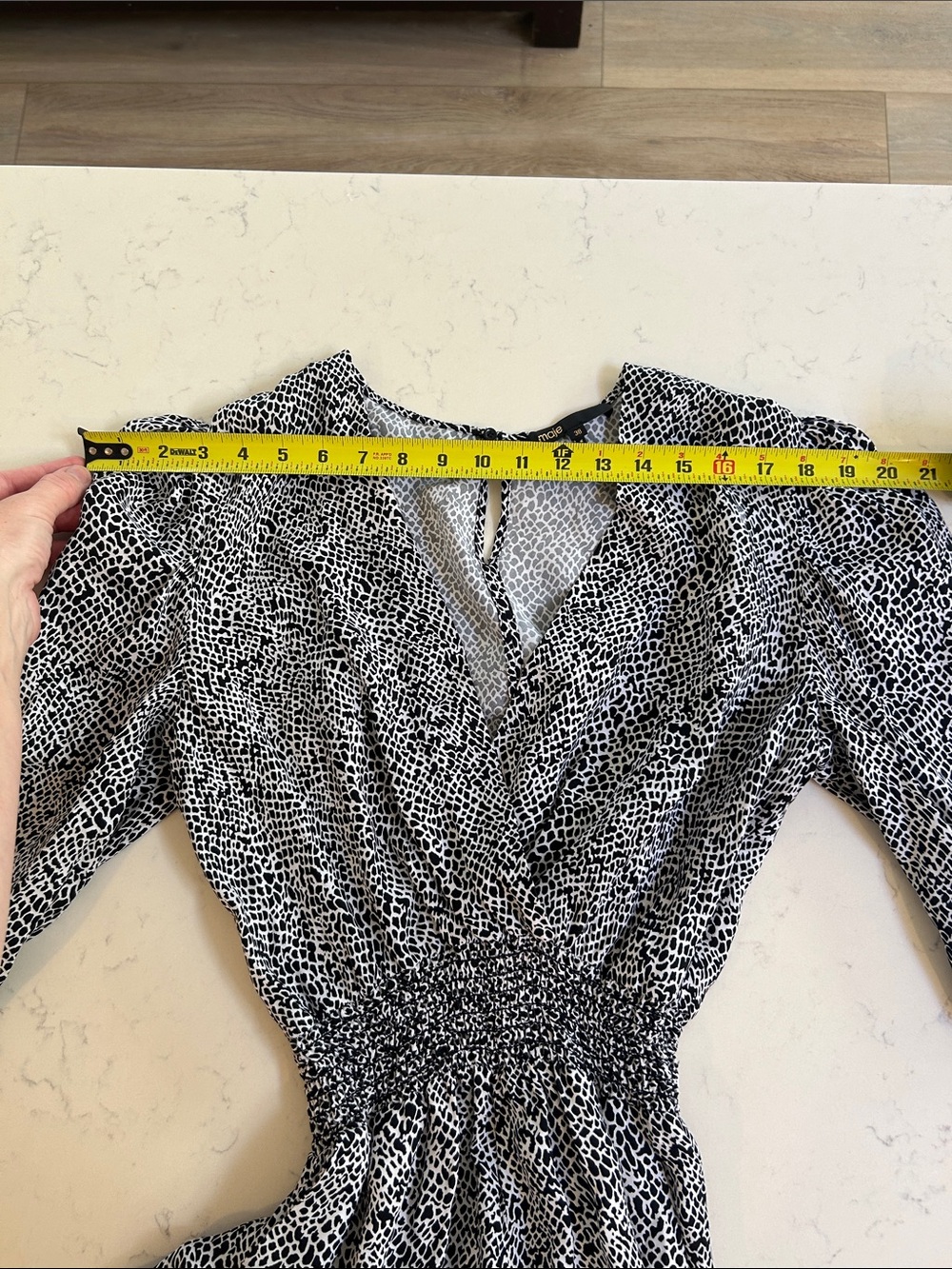 Maje Animal Print Cupro Jumpsuit Black White Size 38 US 6 - Picture 13 of 16